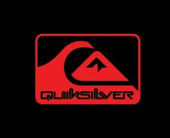 Quiksilver símbolo marca ropa logo con nombre rojo diseño icono resumen vector ilustración con negro antecedentes