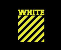 Off-White Clothes Logo Yellow Symbol Design Icon Abstract Vector Illustration With Black Background