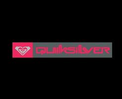 Quiksilver Brand Logo Pink And Gray Symbol Clothes Design Icon Abstract Vector Illustration With Black Background