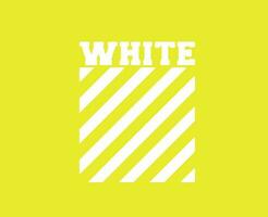 Off-White Clothes Logo White Symbol Design Icon Abstract Vector Illustration With Yellow Background