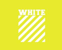 Off-White Clothes Logo White Symbol Design Icon Abstract Vector Illustration With Yellow Background