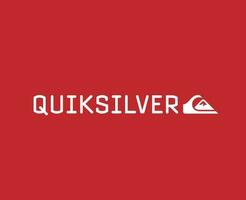 Quiksilver Symbol Brand Clothes With Name White Logo Design Icon Abstract Vector Illustration With Red Background