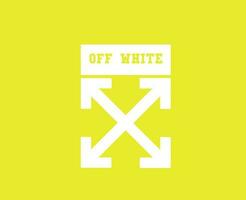 Off-White Symbol Logo With Name White Clothes Design Icon Abstract Vector Illustration With Yellow Background