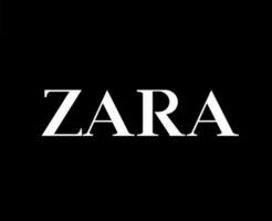 Zara Brand Logo White Symbol Clothes Design Icon Abstract Vector Illustration With Black Background