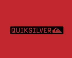 Quiksilver Logo Brand Clothes With Name Black Symbol Design Icon Abstract Vector Illustration With Red Background