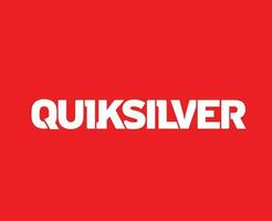 Quiksilver símbolo marca ropa logo nombre blanco diseño icono resumen vector ilustración con rojo antecedentes