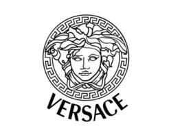 Versace marca símbolo con nombre negro logo ropa diseño icono resumen vector ilustración