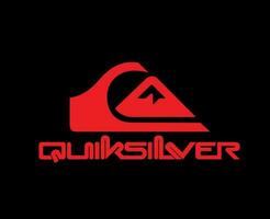 Quiksilver Brand Logo With Name Red Symbol Clothes Design Icon Abstract Vector Illustration With Black Background