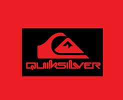 Quiksilver marca logo negro símbolo ropa diseño icono resumen vector ilustración con rojo antecedentes