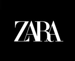 Zara Brand Logo Symbol Clothes White Design Icon Abstract Vector Illustration With Black Background