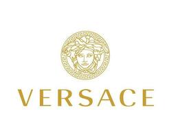 Versace marca logo con nombre símbolo ropa diseño icono resumen vector ilustración