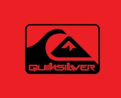 Quiksilver símbolo marca ropa logo con nombre negro diseño icono resumen vector ilustración con rojo antecedentes