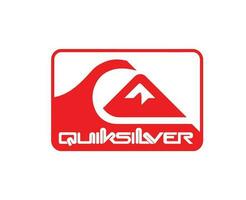 Quiksilver símbolo marca ropa logo con nombre rojo diseño icono resumen vector ilustración
