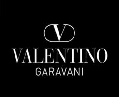 Valentino Garavani Brand Symbol White Logo Clothes Design Icon Abstract Vector Illustration With Black Background