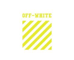 Off-White Symbol With Name Yellow Logo Clothes Design Icon Abstract Vector Illustration