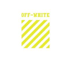 Off-White Symbol With Name Yellow Logo Clothes Design Icon Abstract Vector Illustration