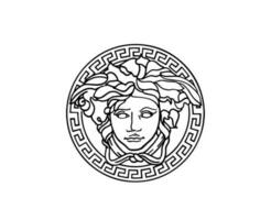 Versace marca símbolo negro logo ropa diseño icono resumen vector ilustración