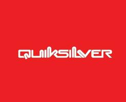 Quiksilver marca logo nombre blanco símbolo ropa diseño icono resumen vector ilustración con rojo antecedentes