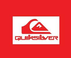 Quiksilver Brand Logo White Symbol Clothes Design Icon Abstract Vector Illustration With Red Background