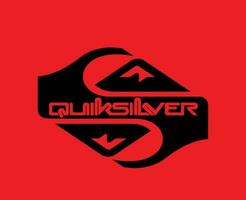 Quiksilver Symbol Brand Clothes With Name Black Logo Design Icon Abstract Vector Illustration With Red Background