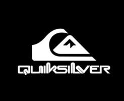 Quiksilver marca logo con nombre blanco símbolo ropa diseño icono resumen vector ilustración con negro antecedentes