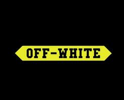 Off-White Logo Symbol Name Yellow Design Clothes Icon Abstract Vector Illustration With Black Background