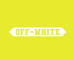 Off-White Logo Symbol Name White Design Clothes Icon Abstract Vector Illustration With Yellow Background