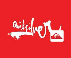 Quiksilver Symbol Brand White Logo Clothes Design Icon Abstract Vector Illustration With Red Background
