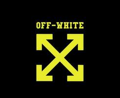 Off-White Symbol Logo With Name White Clothes Design Icon Abstract Vector Illustration With Yellow Background
