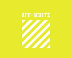Off-White Symbol With Name White Logo Clothes Design Icon Abstract Vector Illustration With Yellow Background