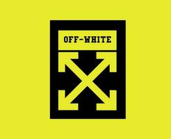 Off-White Logo With Name Black Symbol Clothes Design Icon Abstract Vector Illustration With Yellow Background