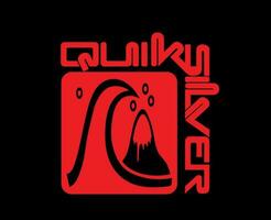 Quiksilver Symbol Brand With Name Red Logo Clothes Design Icon Abstract Vector Illustration With Black Background