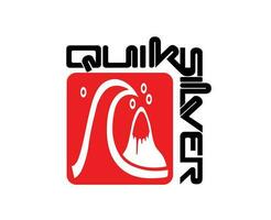 Quiksilver símbolo marca con nombre logo ropa diseño icono resumen vector ilustración