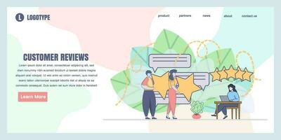 Web page design templates for customer reviews concept illustration, perfect for web page design, banner, mobile app, landing page, Flat Vector illustration