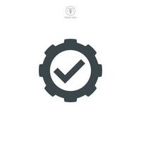 gear check mark icon symbol template for graphic and web design collection logo vector illustration