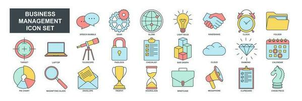 business management elements set icon symbol template for graphic and web design collection logo vector illustration