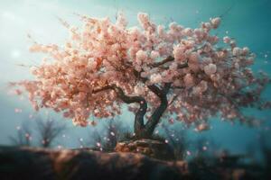 Cherry blossom tree nature. Generate Ai photo