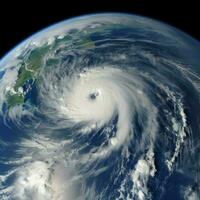 satélite imagen tormenta espacio. generar ai foto