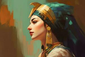 Cleopatra cute portrait. Generate Ai photo