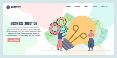 Web page design templates for business solution concept illustration, perfect for web page design, banner, mobile app, landing page, Flat Vector illustration