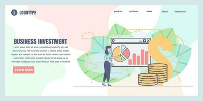 Web page design templates for business investment concept illustration, perfect for web page design, banner, mobile app, landing page, Flat Vector illustration