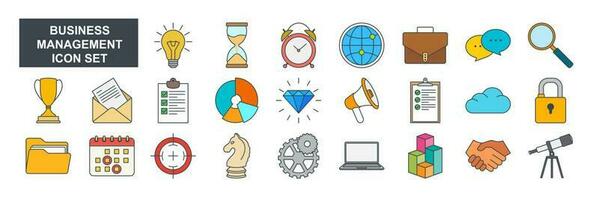 business management elements set icon symbol template for graphic and web design collection logo vector illustration