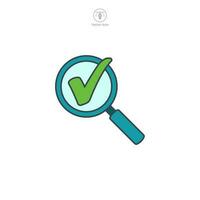 Magnifying Glass and Check Mark icon symbol template for graphic and web design collection logo vector illustration