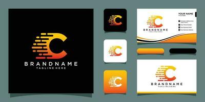 Letter C speed logo design template Premium Vector