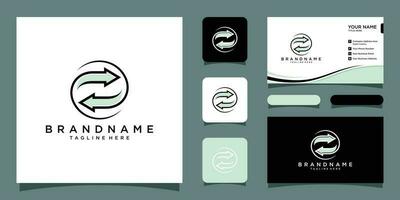 Arrow vector illustration icon Logo Template design with business card design Premium Vector