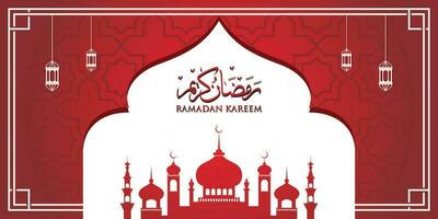 Ramadán kareem Arábica caligrafía, Ramadán kareem hermosa saludo tarjeta con Arábica caligrafía, prima vector