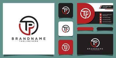 Initial Letter TP Logo Template Design with business card design Premium Vector