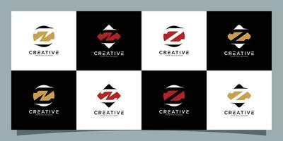 conjunto de creativo haz monograma logo diseño modelo inicial letra z prima vector