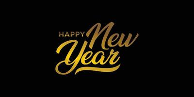 Happy New Year hand-lettering text. Handmade vector calligraphy collection