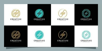 Set of initials letter dp abstract logo vector design